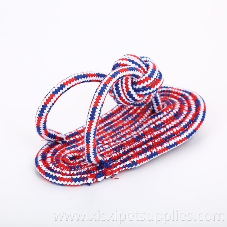 Wholesale Cotton Rope Slipper Shape Puppies Molar Clean Teeth Dog Chew Activity Toy